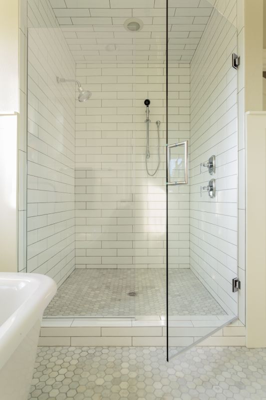 Elegant Shower with Artistic Tiles