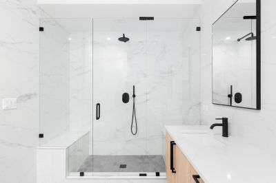 Contemporary Shower with Frameless Door